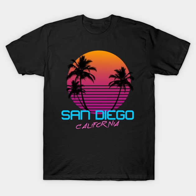 San Diego Retro 80s T-Shirt by OCSurfStyle